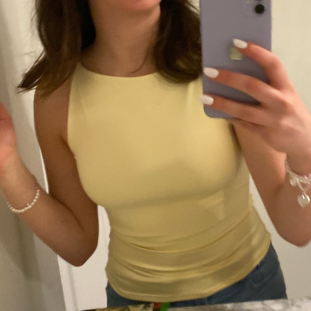 Pale Yellow Sleeveless Tank Top